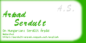 arpad serdult business card